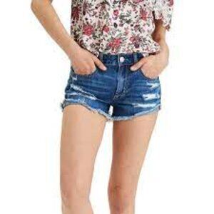 American Eagle Distressed Tomgirl Shortie Rise Jean Denim Beach 00 Shorts